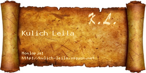 Kulich Leila névjegykártya